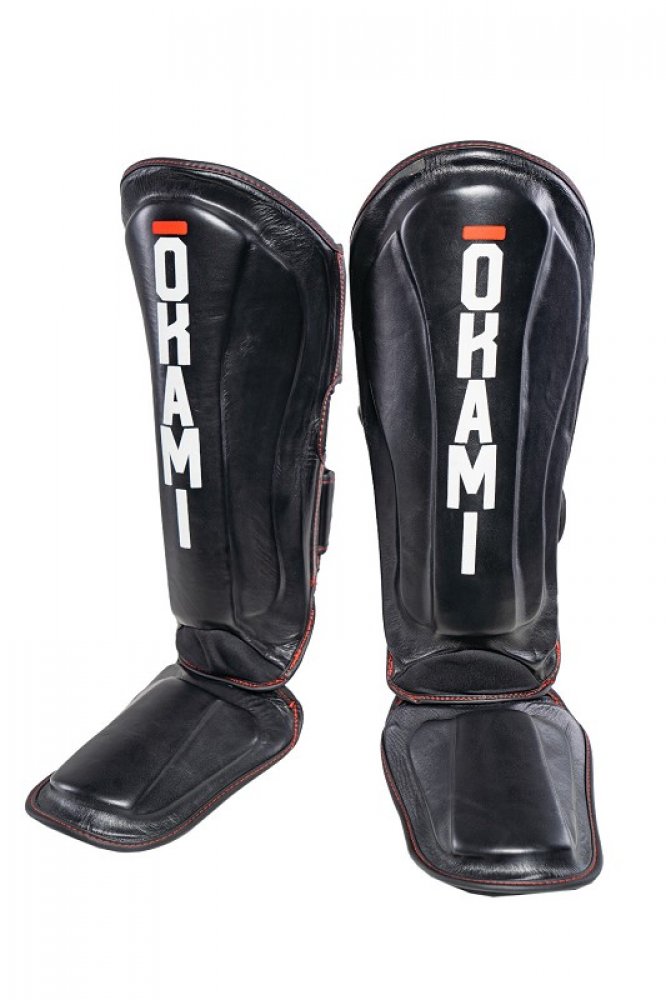 Okami fightgear Stand-Up Shin Guards Competitor Leather